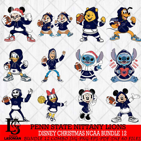 Penn State Nittany Lions  Disney christmas NCAA Bundle File Cut, Bundle NCAA SVG DXF EPS PNG FILE, Digital Download , Criucut , Silhouette