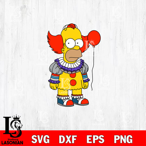 Pennywise Simpson SVG DXF EPS PNG FILE, Halloween File Cut, Digital Download,Instant Download, Silhouette,Horror Cricut