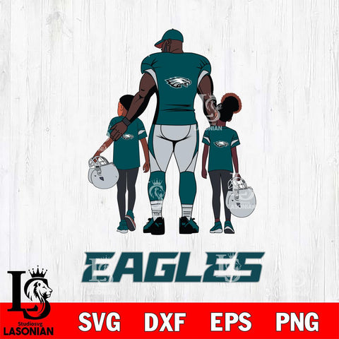 Philadelphia Eagles 3 Father and son Rugby SVG DXF EPS PNG FILE,NFL SVG, Father day Digital Download,Instant Download, Silhouette