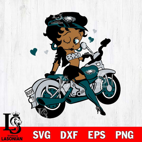 Philadelphia Eagles Betty Boop And Badass Motor SVG Svg Eps Dxf Png File, Digital Download, Instant Download