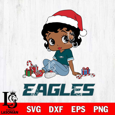 Philadelphia Eagles Betty Boop Christmas File Cut, NFL SVG DXF EPS PNG PDF File, Digital Download , Criucut , Silhouette