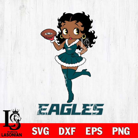 Philadelphia Eagles Betty Boop Christmas Rugby File Cut, NFL SVG DXF EPS PNG PDF File, Digital Download , Criucut , Silhouette