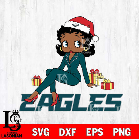 Philadelphia Eagles Betty Boop Christmas fan File Cut, NFL SVG DXF EPS PNG PDF File, Digital Download , Criucut , Silhouette