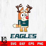 Philadelphia Eagles Bluey Chilli Christmas Deer Svg Eps Dxf Png File, Digital Download