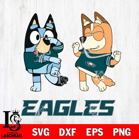 Philadelphia Eagles Bluey Chilli Sport Svg Eps Dxf Png File, Digital Download, Instant Download
