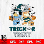 Philadelphia Eagles Bluey Trick or Treat Halloween 2 Svg Eps Dxf Png File, Digital Download, Instant Download