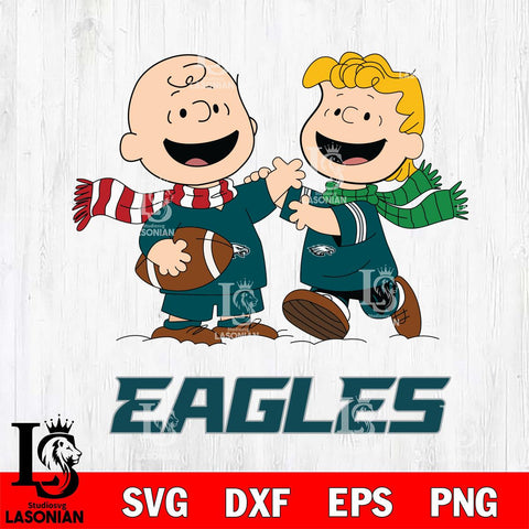 Philadelphia Eagles Charlie Brown & Linus Football Cricut,Christmas SVG DXF EPS PNG FILE, Digital Download,Instant Download, Silhouette