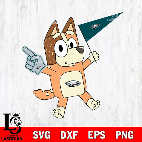 Philadelphia Eagles Chilli Heeler Bluey Flag Svg Eps Dxf Png File,NFL Cut Svg Files,Digital File,Sublimation