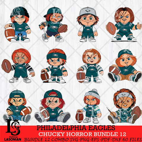 Philadelphia Eagles Chucky Horror Bundle 12 SVG Svg Eps Dxf Png File, Bundle NFL svg, Digital Download, Instant Download