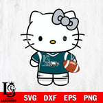 Philadelphia Eagles Cute Hello Kitty Football 8 Svg Eps Dxf Png File, NFL svg, Digital Download, Instant Download