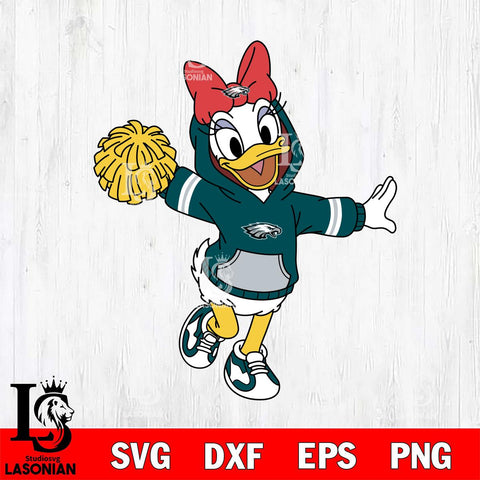 Philadelphia Eagles Daisy Duck Cheerleader Christmas File Cut, NFL SVG DXF EPS PNG FILE, Digital Download , Criucut , Silhouette