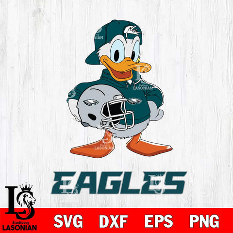 Philadelphia Eagles Donald Duck Rugby Helmet Cricut, NFL SVG DXF EPS PNG FILE, Digital Download,Instant Download, Silhouette
