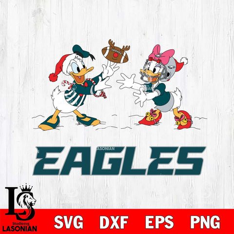 Philadelphia Eagles Donald Duck & Daisy Duck Football Cricut,Christmas SVG DXF EPS PNG FILE, Digital Download,Instant Download, Silhouette