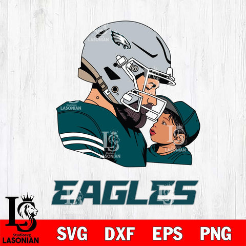 Philadelphia Eagles Father And Child Rugby SVG DXF EPS PNG FILE,NFL SVG, Father day Digital Download,Instant Download, Silhouette