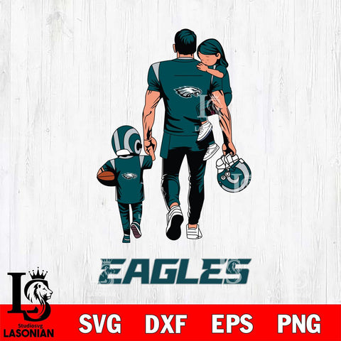 Philadelphia Eagles Father And Son Football SVG DXF EPS PNG FILE,NFL SVG, Father day Digital Download,Instant Download, Silhouette