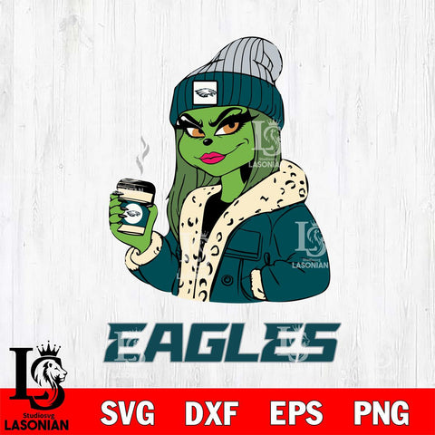 Philadelphia Eagles Girls Grinch Bougie Svg Eps Dxf Png File, Digital Download, Instant Download