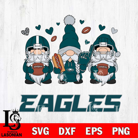 Philadelphia Eagles Gnome Rugby File Cut, NFL SVG, Digital Download , CHRISTMAS Criucut , Silhouette
