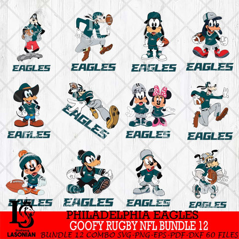 Philadelphia Eagles Goofy Rugby NFL Bundle 12 SVG DXF EPS PNG FILE,NFL bundle svg ,Football Digital Download,Instant Download, Silhouette