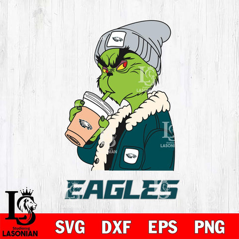 Philadelphia Eagles Grinch Bougie Football Svg Eps Dxf Png File, Digital Download, Instant Download