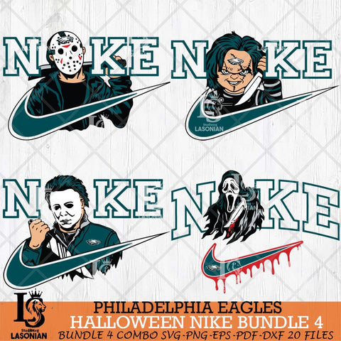 Philadelphia Eagles Halloween NFL Bundle 4 Svg Eps Dxf Png File, Digital Download, Instant Download