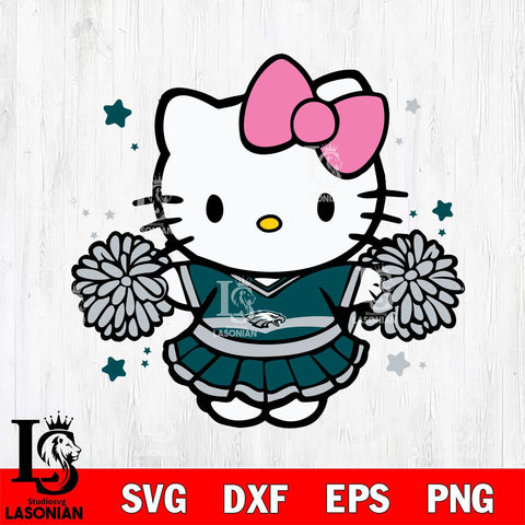 Philadelphia Eagles Hello Kitty Cheerleader 10 Svg Eps Dxf Png File, Digital Download, Instant Download