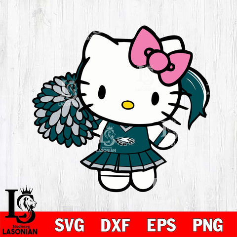 Philadelphia Eagles Hello Kitty Cheerleader 12 Svg Eps Dxf Png File, Digital Download, Instant Download