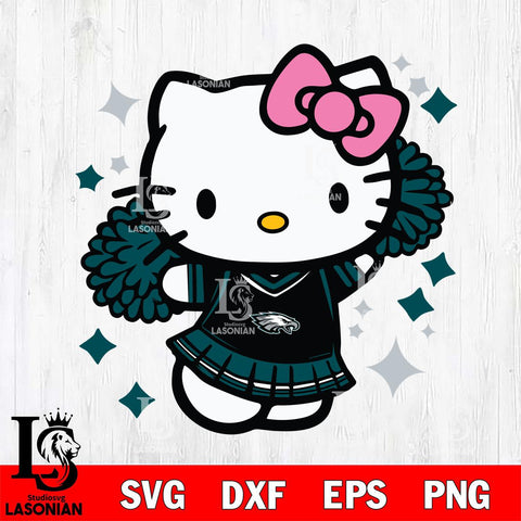 Philadelphia Eagles Hello Kitty Cheerleader 4 Svg Eps Dxf Png File, Digital Download, Instant Download