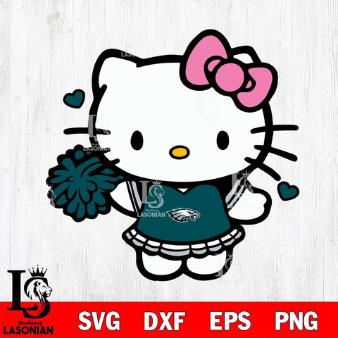 Philadelphia Eagles Hello Kitty Cheerleader 6 Svg Eps Dxf Png File, Digital Download, Instant Download