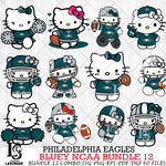 Philadelphia Eagles Hello Kitty NFL Bundle 12 Svg Eps Dxf Png File, Digital Download, Instant Download