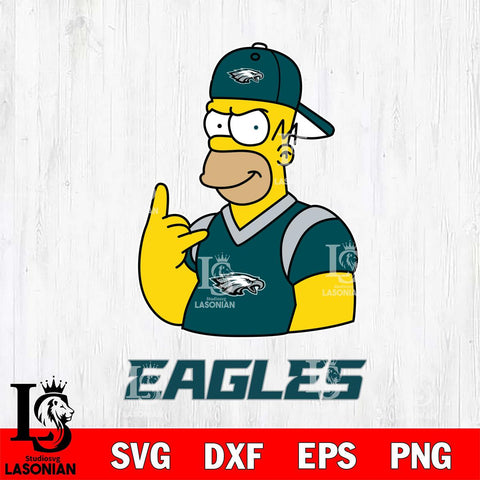 Philadelphia Eagles Homer Simpson Football Cricut, NFL SVG DXF EPS PNG FILE, Digital Download,Instant Download, Silhouette