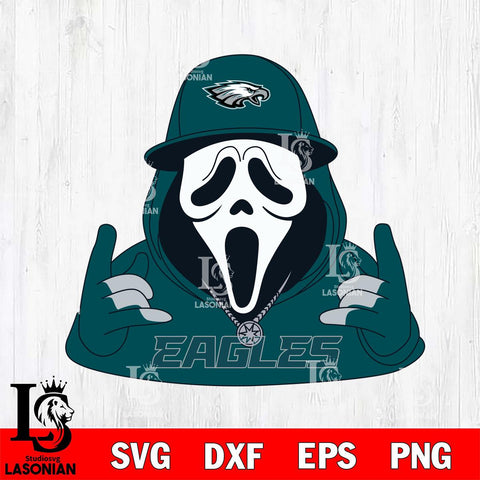 Philadelphia Eagles Horror Character Ghostface Sport Svg Eps Dxf Png File, Digital Download, Instant Download