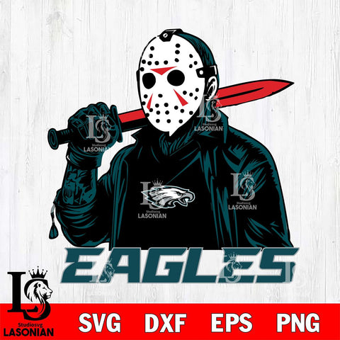 Philadelphia Eagles Jason Voorhees Horror 12 Svg Eps Dxf Png File, NFL svg, Digital Download, Instant Download