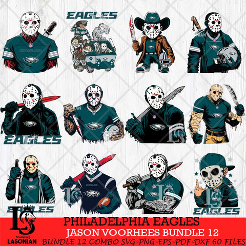 Philadelphia Eagles Jason Voorhees Horror Bundle 12 SVG Svg Eps Dxf Png File,Bundle NFL svg, Digital Download, Instant Download