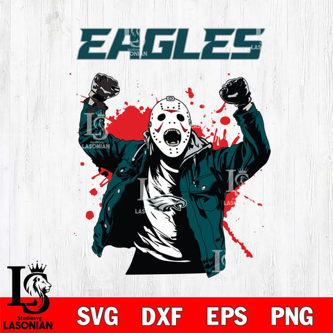 Philadelphia Eagles Jason Voorhees Horror Halloween 3 Svg Eps Dxf Png File, Digital Download, Instant Download