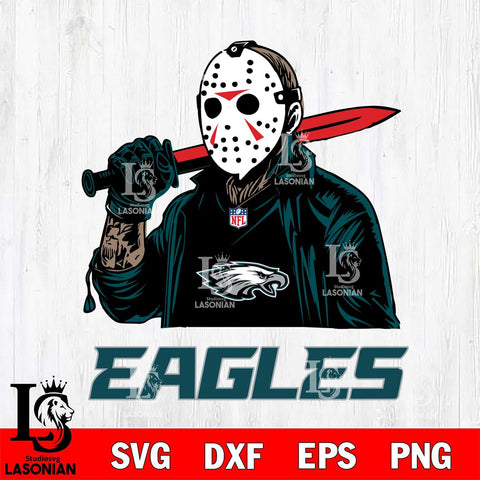Philadelphia Eagles Jason Voorhees Horror Halloween Svg Eps Dxf Png File, Digital Download, Instant Download