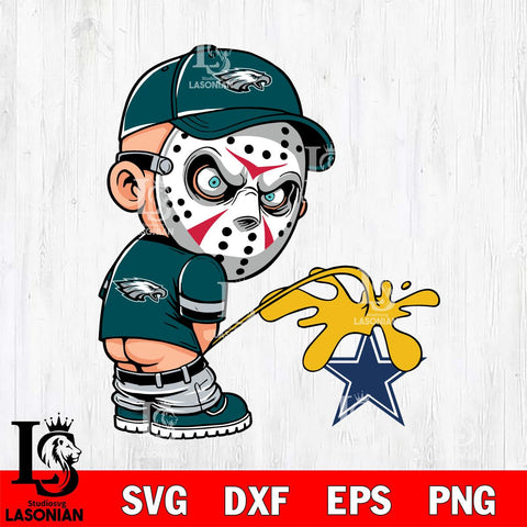 Philadelphia Eagles Jason Voorhees Piss On Dallas Cowboys Svg Eps Dxf Png File, Digital Download, Instant Download