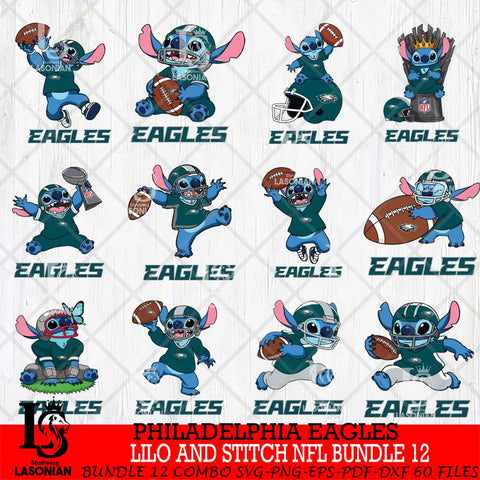 Philadelphia Eagles Lilo and stitch Sport NFL Bundle 12 SVG DXF EPS PNG FILE,Bundle Stitch File Cut,NFL Digital Download,Instant Download, Silhouette