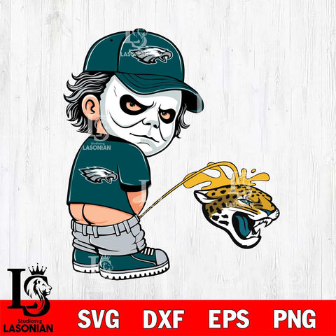 Philadelphia Eagles Michael Myers Piss On Washington Commanders Svg Eps Dxf Png File, Digital Download, Instant Download