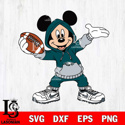 Philadelphia Eagles Mickey Disney Football Christmas File Cut, NFL SVG DXF EPS PNG FILE, Digital Download , Criucut , Silhouette