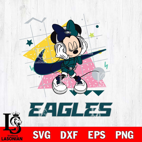 Philadelphia Eagles Minnie Mouse Dancing SVG DXF EPS PNG FILE, Disney Father day File Cut,Digital Download,Instant Download,Disney Svg Files