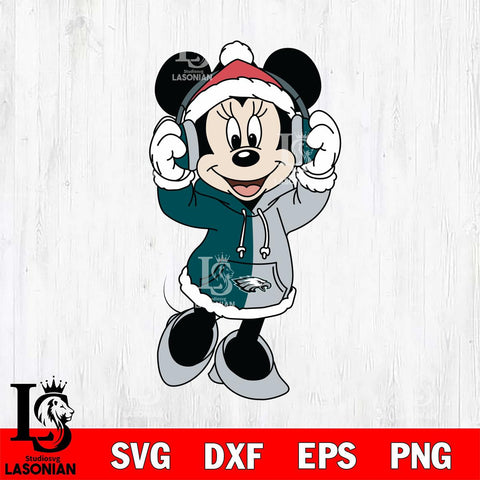 Philadelphia Eagles Minnie Mouse Disney Football Christmas File Cut, NFL SVG DXF EPS PNG FILE, Digital Download , Criucut , Silhouette