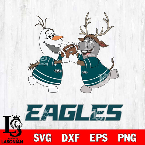Philadelphia Eagles Olaf & Sven Football Cricut,Christmas SVG DXF EPS PNG FILE, Digital Download,Instant Download, Silhouette