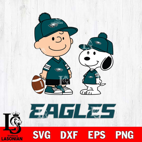 Philadelphia Eagles Peanuts Snoopy Friends Football SVG DXF EPS PNG FILE,Snoopy File Cut, Nfl Digital Download,Instant Download, Silhouette