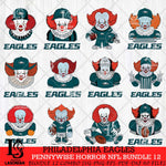 Philadelphia Eagles Pennywise Horror NFL Bundle 12 SVG Eps Dxf Png File, NFL svg, Digital Download, Instant Download