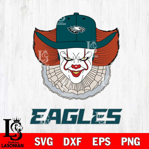 Philadelphia Eagles Pennywise Horror Sport 12 Svg Eps Dxf Png File, NFL svg, Digital Download, Instant Download