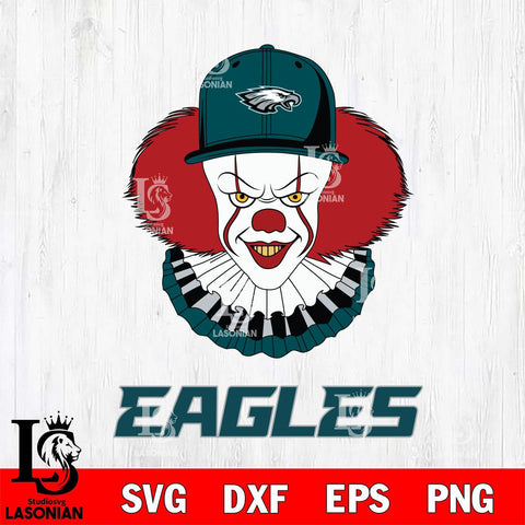 Philadelphia Eagles Pennywise Horror Sport 4 Svg Eps Dxf Png File, NFL svg, Digital Download, Instant Download