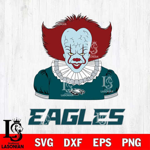 Philadelphia Eagles Pennywise Horror Sport 5 Svg Eps Dxf Png File, NFL svg, Digital Download, Instant Download