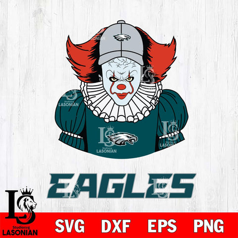 Philadelphia Eagles Pennywise Horror Sport 7 Svg Eps Dxf Png File, NFL svg, Digital Download, Instant Download
