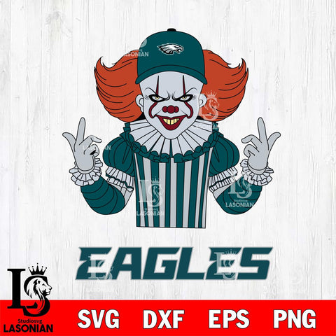 Philadelphia Eagles Pennywise Horror Sport 8 Svg Eps Dxf Png File, NFL svg, Digital Download, Instant Download