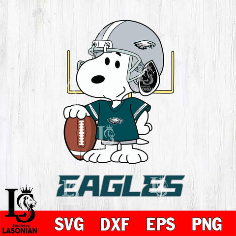Philadelphia Eagles Snoopy Player Football SVG DXF EPS PNG FILE,Snoopy File Cut, Nfl Digital Download,Instant Download, Silhouette